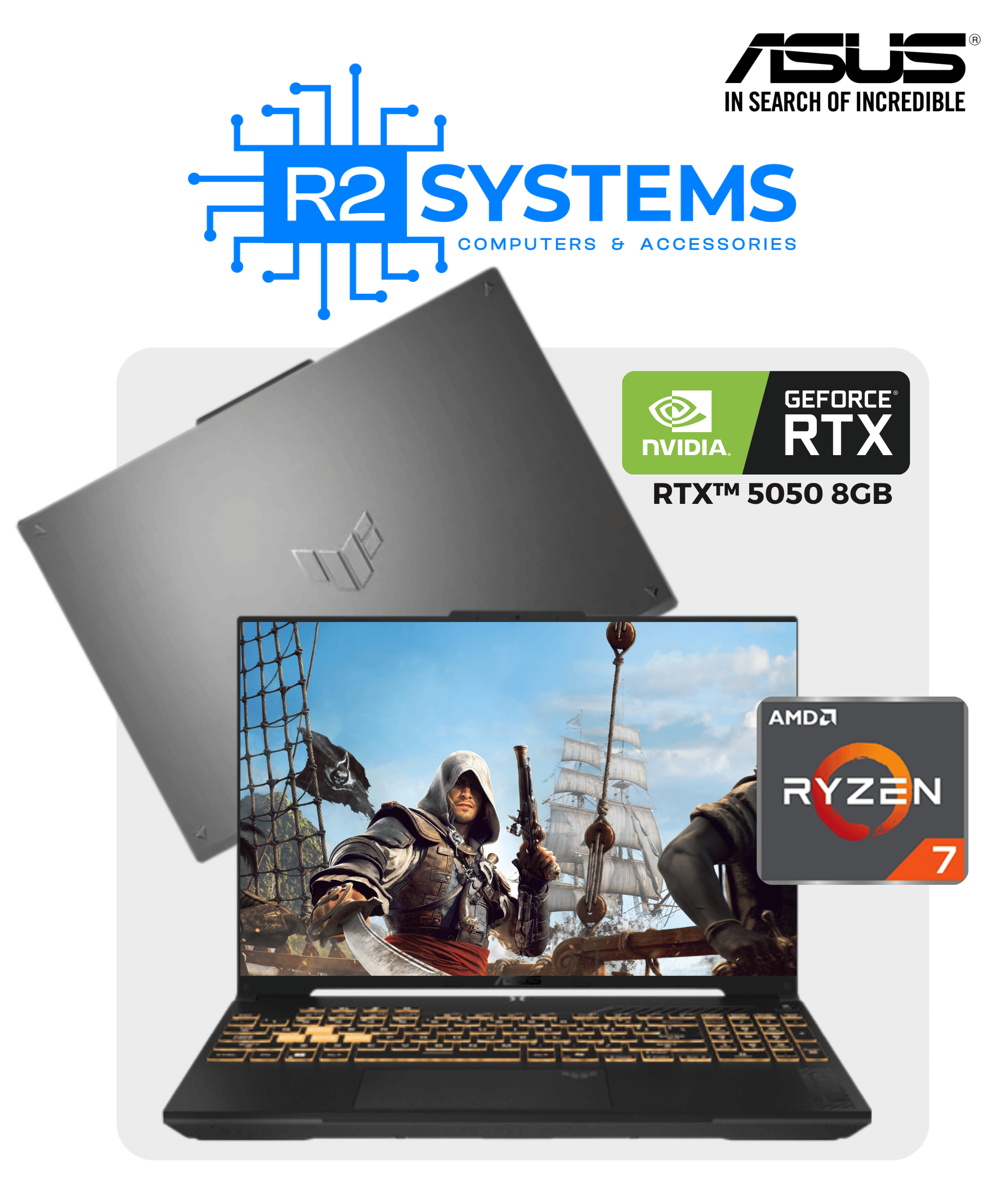 ASUS TUF GAMING A16 (2026) FA608 – AMD RYZEN 7 260 RTX 5050 8GB (1) ASUS TUF GAMING A16 (2026) FA608 – AMD RYZEN 7 260 RTX 5050 8GB - Image 1